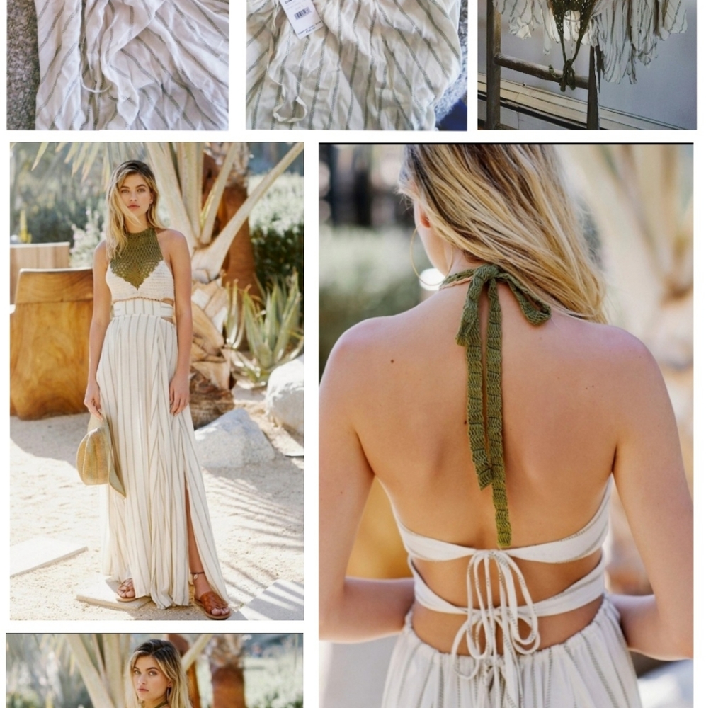 NEW Free People Harper halter maxi dress